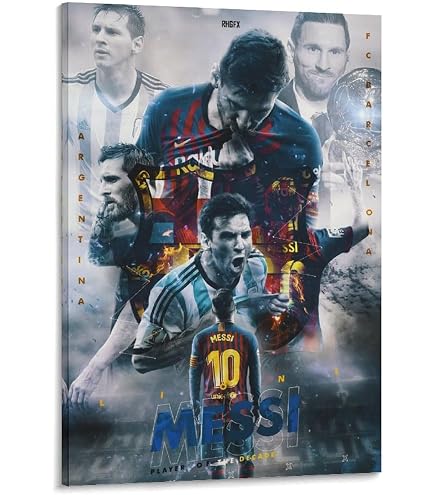 Amazon.co.jp: FCバルセロナのリオネル・メッシ選手が通算600 絵画