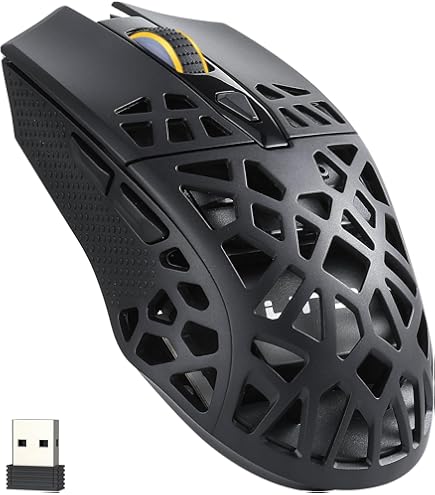 Amazon | ゲーミングマウス 無線 軽量 ハニカムデザイン 光学式 RGB