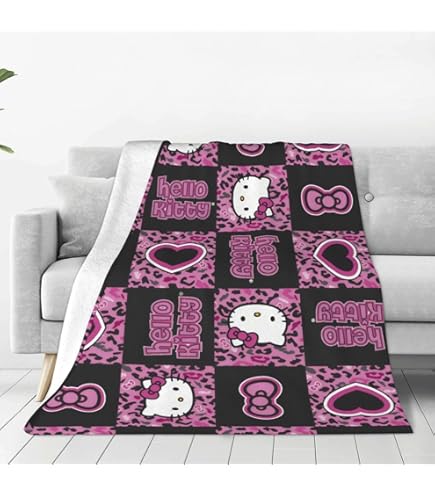 Amazon｜ハローキティ ヒョウ柄 毛布 シングル 冬用 ブランケット 100