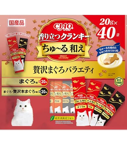 Amazon.co.jp: CIAO クランキーちゅ～る和え 30袋入り まぐろ・かつお