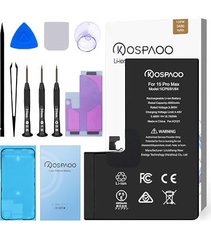 Amazon | For iPhone 15 Pro Maxバッテリー互換 大容量 4850mAh A3121