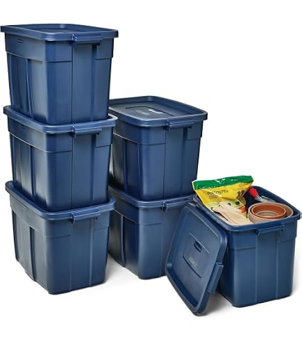 Amazon｜Rubbermaid Roughneck️ 18 Gallon Storage Totes, Pack of 6