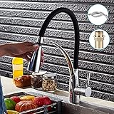 tropical キッチン　蛇口　キッチン　水栓　混合水栓　キッチン用水栓　シングルレバー　360度回転　引き出せる　冷温切り替え　LEDシャワーヘッドタイプ