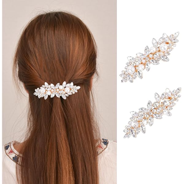 Amazon | MIUMIU ロゴ パール ヘアクリップ 2個セット バレッタ
