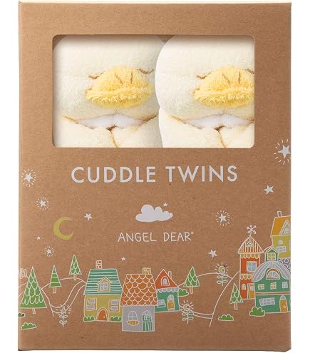 Angel Dear Cuddle Twins Blankie - 2 Pack Super Soft Unicorn Security Blankets For Newborns & Babies (Machine Washable)