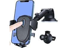 車載ホルダー スマホ車載ホルダー 手帳型ケース対応 自由調節/日本語説明書付き/4-7インチ全機種対応 粘着ゲル吸盤＆エアコン吹き出し口式兼用 fu08