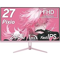 Amazon.co.jp: Pixio PX279 Wave Pastel Pink ゲーミングモニター 27