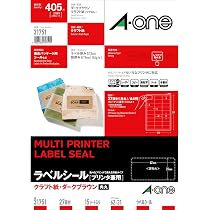Amazon.co.jp: エーワン ラベルシール クラフト紙 ダークブラウン 12面