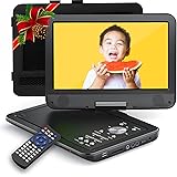 【新機種】YOTON ポータブルDVDプレーヤー 12.5型 カーマウント付 10.5インチ液晶 4~6時間再生可能 内蔵充電池 地域制限なし メモリ再生 270度回転対応 USB/SDカード同期 TVポータブルカーDVDプレーヤー【ブルーレイ非対応