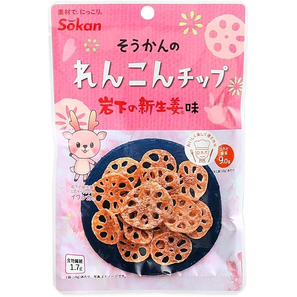 Amazon.co.jp: 壮関 れんこんチップ岩下の新生姜味 18g×6袋