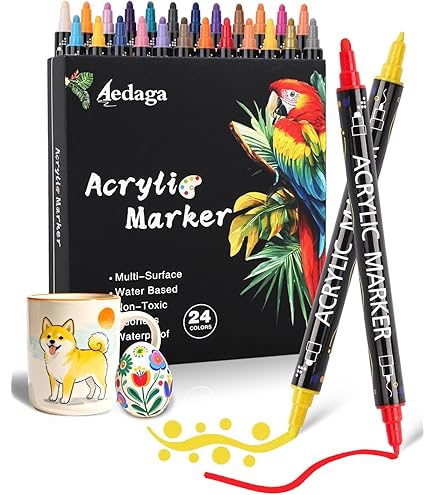Amazon.co.jp: Guangna アクリルペイントマーカー ブラシチップ 48色の