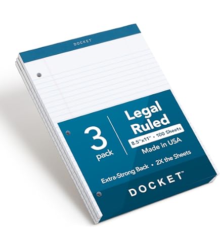 Amazon | Tops Docket jr. Legal Pads 12.7cm x20.3cm Assorted
