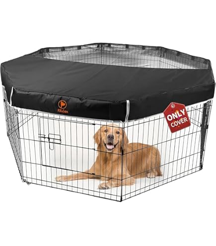KOOLTAIL Dog Playpen Cover, Sun/Rain Proof Pet Pen Top Cover