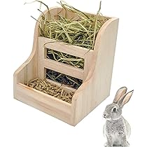 Amazon | Asdays うさぎ 牧草ボックス 木製 餌入れ 牧草入れ