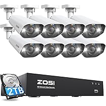 Amazon.co.jp: ZOSI 4k poe防犯カメラセット8台 800万画素 poe