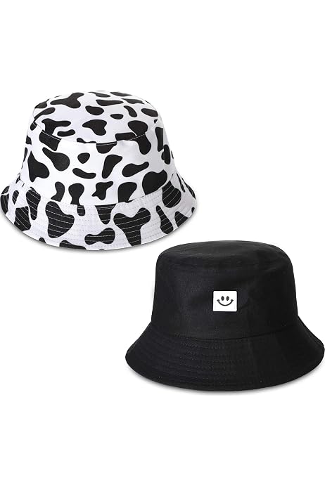 2 Pieces Bucket Hat Smiling Face Bucket 