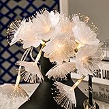 TIANSHENG Fiber Optic Flower String Light, 14ft 20 Led Flower Light Waterproof, Battery Powered Suitable for Bedroom, Christm