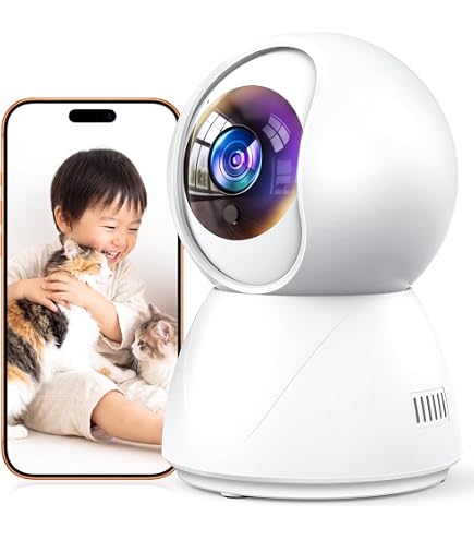 Amazon.co.jp: ペットカメラ 防犯カメラ【死角ゼロ 360° 全方位見守り