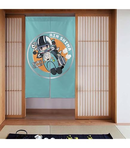 Amazon｜ゆるキャン△ カーテン のれん 間仕切り 暖簾和風 おしゃれ