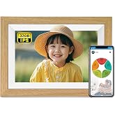 moonka デジタルフォトフレーム 10.1インチ wifi 人感センサー 1280*800 32GBストレージ内蔵 タッチパネル 写真や動画音楽再生 スライドショー IPS タッチパネル 広角視野 無料アプリ プレゼント用 日本語説明書 ブラウン