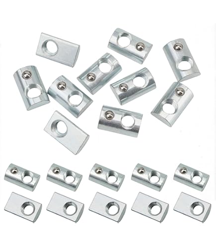 Steel Series 12-Pack M4 T-Slot Nuts For 4040 Aluminum Extrusion (Spring Ball Loaded, 8mm Slot) - 3D Printer & CNC Parts 8mm T Nut