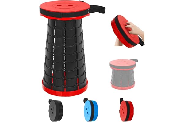 VECELO 折りたたみ椅子 携帯椅子 折畳椅子 伸縮式 超軽量 コンパクト 耐荷重150kg 直径25×高さ7~45cm 携帯便利 一秒開閉でき 高さ調節可能 キャンプ椅子 野外レジャー用 組み立て不要