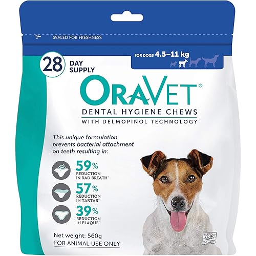 Oravet Dental Hygiene Dog Chews, 28 count, Blue, Small