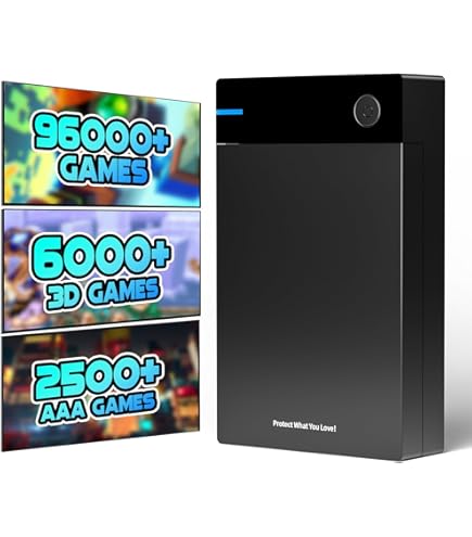12tb HDD　kinhank Kinhank 12TB HDD Retro Gaming Hard Drive with 96000+ Classic Games