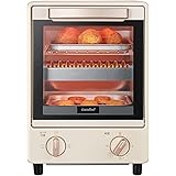 COMFEE' オープントースター 縦型 8L トースト2枚焼き 上下2段構造 3本ヒーター搭載 1000W高火力 15分タイマー 焼きムラ抑え スライドオープンドア パンくずトレイ・受け皿2枚付き つまみ操作 トースター 縦型オーブントースター ス