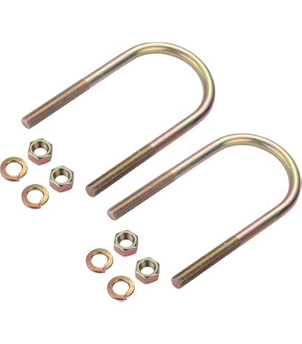Uxcell 4-Set Round U-Bolts – M6 Thread, 1.06" Inner Width, 2.09" Length, Galvanized Steel With Nuts, Plates & Washers