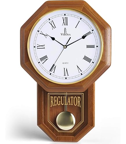 Amazon.co.jp: 振り子壁掛け時計 - 本物の木製レギュレータークロック