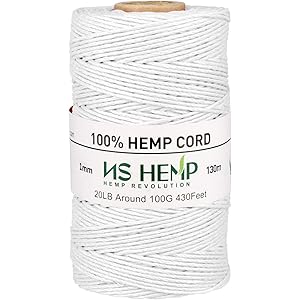 【NS HEMP】麻紐 手芸 1mm 130m (001 WHITE)
