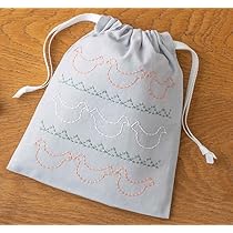 【手縫い】刺し子ミニバッグ フリンジ付き 軽やかアート感◎** 手縫い】刺し子ミニバッグ フリンジ付き 軽やかアート感