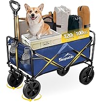 キャリーワゴン 大容量 120L   耐荷重150kg キャンプワゴンカート Amazon.co.jp: キャリーワゴン キャリーカート 折り畳み 軽量