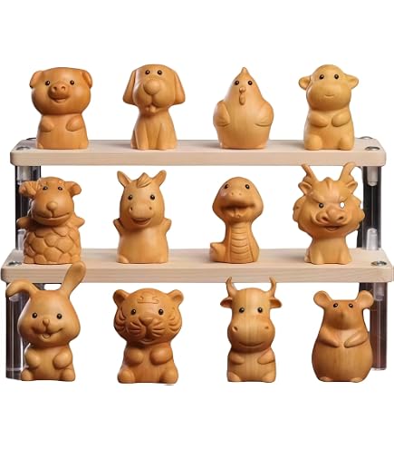 Amazon.co.jp: 木彫り動物インテリア 木製えとセット【T-Lab