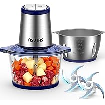Amazon.co.jp: ASUTAS フードプロセッサー 2L大容量 【2ボウル】 1台5