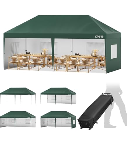 Amazon | CYFIE タープテント 6m 横幕/サイドシート6枚付 ワンタッチ