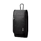 エレコム スマホポーチ 2台収納 Lサイズ 3Way (腰ベルトループ ショルダーベルトループ カラビナフック) フロントポケット付 カードポケット付 ブラック 【iPhone 16 / 16e シリーズ 対応検証済】 P-05CC2BK