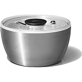 OXO Good Grips Steel Salad Spinner, 6 Litre, Stainless Steel