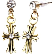 シルバー925 クロス型ピアス 唐草 シルバー 銀 両耳用 CZ ベビーファット Amazon | [silver KYASYA]シルバー925 メンズピアス クロス 十字架