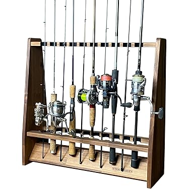 ロッドスタンド 6本 小物置き両側10段 国産ヒノキ製 完成品（組立不要） ロッドスタンド 8本 小物置き 両サイド 10段 国産ヒノキ製