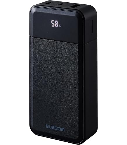 エレコム　モバイルバッテリー 30000mAh DE-C41-30000BK リン酸鉄モバイルバッテリー(30000mAh/PD45W+7.5W/C1+A1) - DE