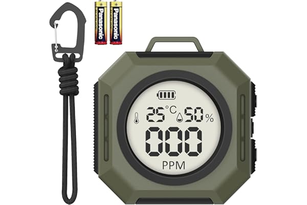 Carbon Monoxide Checker, 3-in-1 Carbon Monoxide Concentration, Temperature, Humidity, High Precision, Instant Detection from 