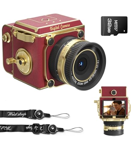 レトロカメラ Amazon | デジカメ レトロ 2.7K 5600万画素 CCD デジタルカメラ 16X