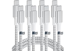 タイプc ケーブル【1m+1m+2m+2m 4本 60W急速充電】usb c ケーブル PD3.0対応 データ転送 断線防止 高耐久ナイロン編み PD対応 iPhone 17/16/15 超高速充電iPad/Macbook/Android/Nintendo/Pixel7a/Galaxy/Sony/Samsung 等Type-C各種対応