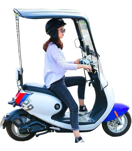 Amazon | バイク屋根 電動バイクキャノピー スクーター (Hホワイト