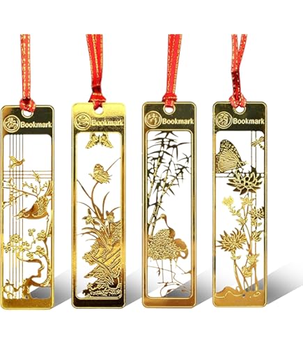 Amazon | ANAMI しおり ブックマーカー 栞 四君子 梅 蘭 竹 菊 透かし