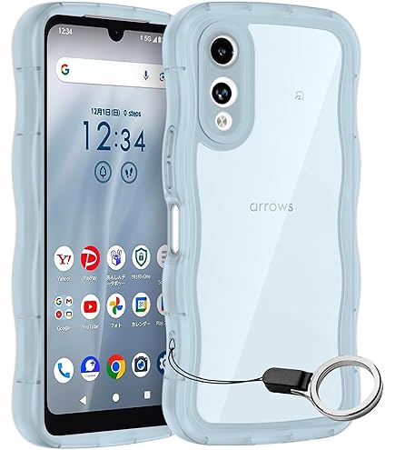 Amazon.co.jp: FOR Arrows We2 ケース ブルー ウェーブ TPU波状の