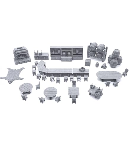 Deluxe Locking Dungeon Tiles Set - 3D Printed Terrain For Tabletop RPGs, 28mm Miniatures, Unpainted - View #4