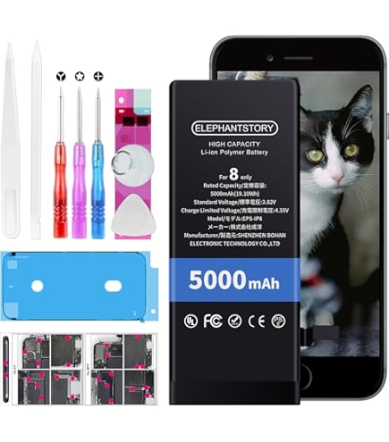 Amazon | For iphone 8 バッテリー 大容量 5000mAh 交換 バッテリー